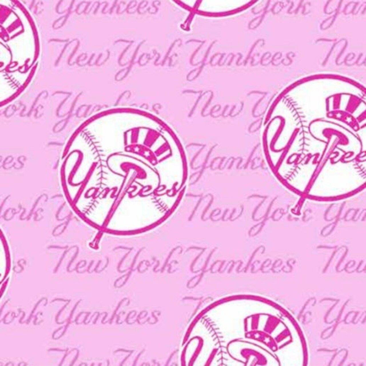 Licensed MLB New York Yankees Breast Cancer Pink Cotton 60399-B Fabric by the Yard